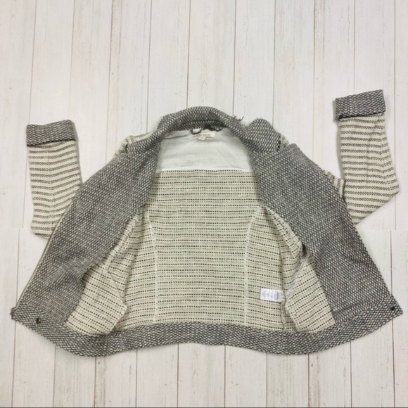 Ella Moss Salinas Stripe Tweed Moto Jacket. - Picture 6 of 16